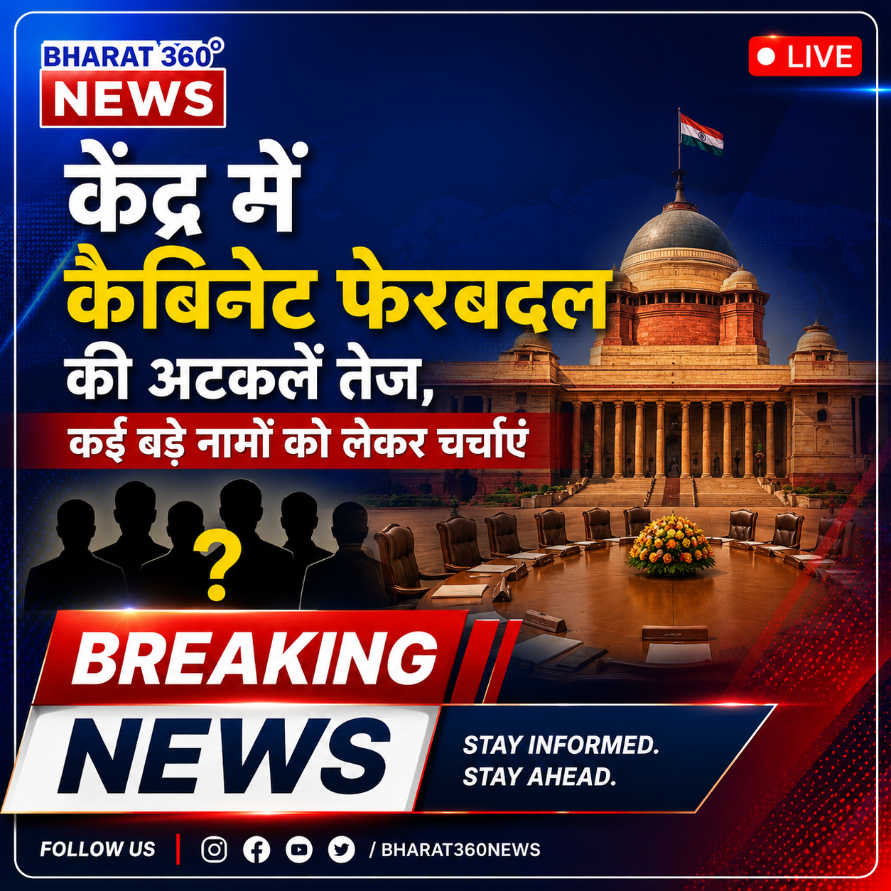 केंद्र में कैबिनेट फेरबदल की अटकलें तेज,कई बड़े नामों को लेकर चर्चाएं