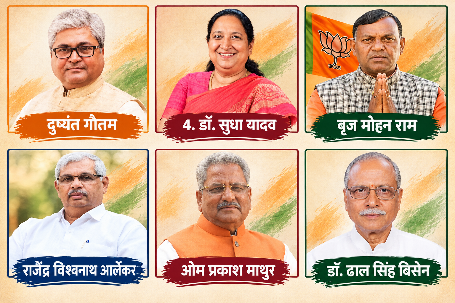 छह राज्यों में नए राज्यपाल नियुक्त,ओम प्रकाश माथुर को केरल और डॉ. सुधा यादव को कर्नाटक की जिम्मेदारी