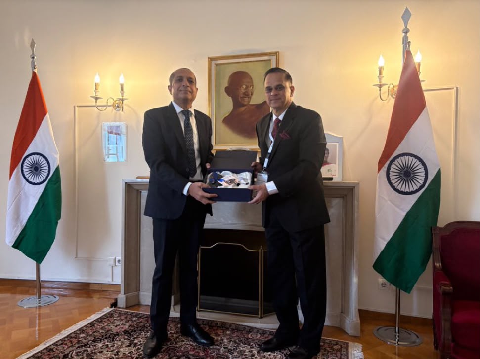 एथेंस में भारत के राजदूत से मिले राजस्थान के मुख्य सचिव वी. श्रीनिवास,भारत-ग्रीस संबंधों पर चर्चा