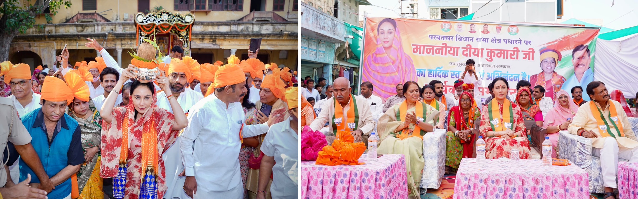 दिया कुमारी ने जयपुर में अजमीढ़ महाराज की जयंती पर शोभायात्रा में लिया हिस्सा,परबतसर में भाजपा के लिए मांगा समर्थन