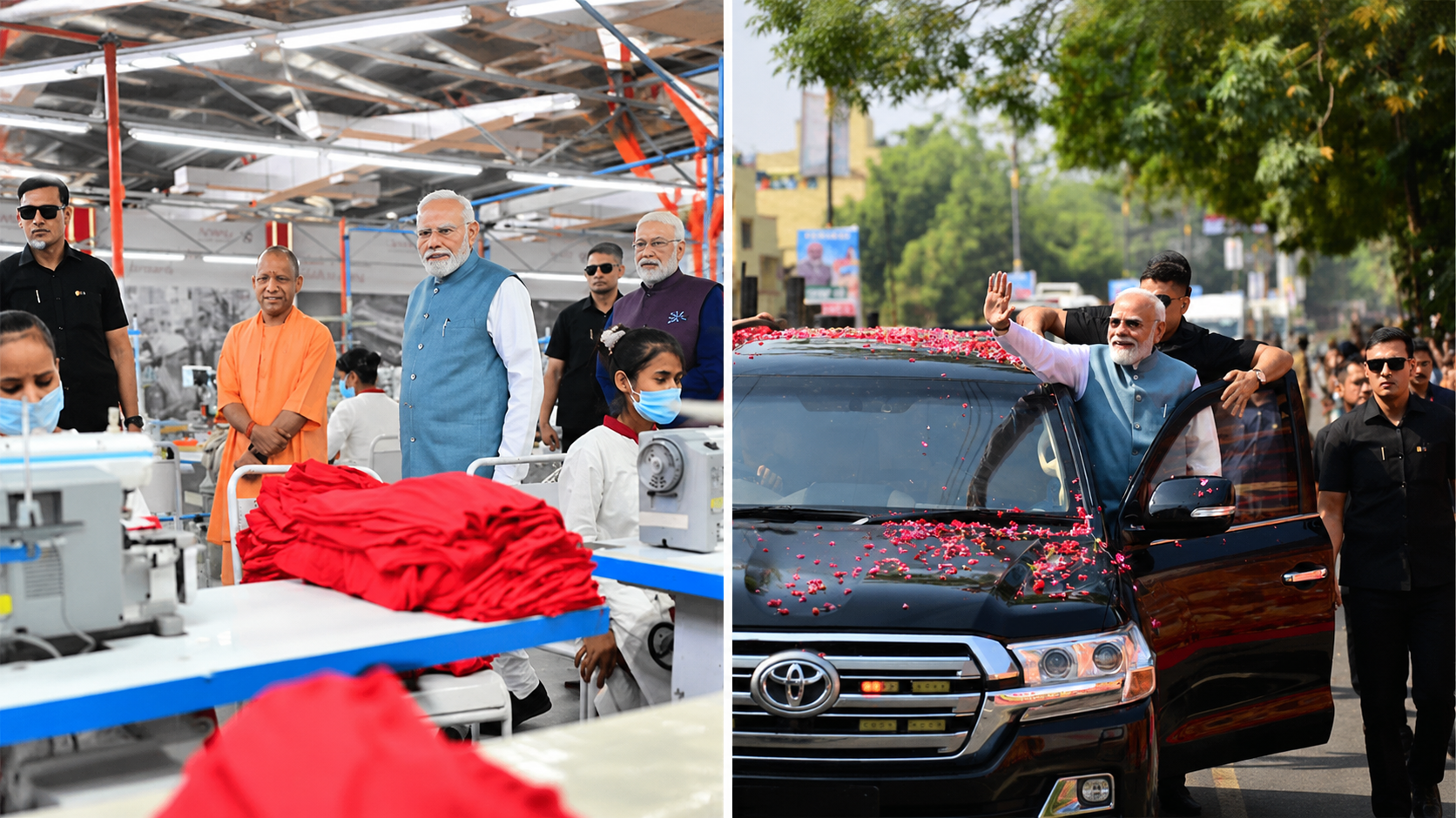 पीएम मोदी का वाराणसी में रोडशो,₹150 करोड़ की गारमेंट फैक्ट्री का उद्घाटन;हजारों लोगों ने किया स्वागत